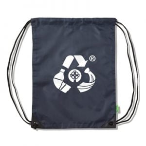 Eco Bag Gym Bag Navy Printed White
