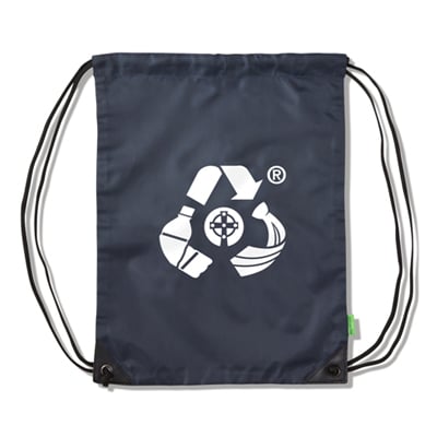 Eco Bag Gym Bag Navy Printed White